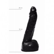 DILDO ALL BLACK 22 CM MED PUNG