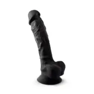 Dual Density Svart Dildo med pung 23 cm