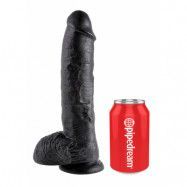 KING COCK 10 INCH W/ BALLS BLACK