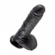 KING COCK 8 INCH W/ BALLS BLACK DILDO