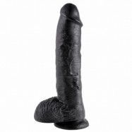 King Cock Realistisk Dildo med Testiklar 25,4 cm - Black