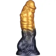 LoveToy: Aerosx, Dual Density Inflatable Dildo, 19 cm, guld/svart