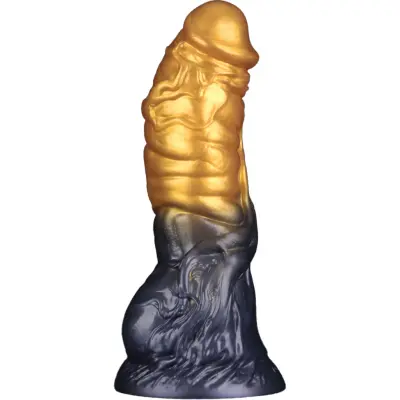 LoveToy: Aerosx, Dual Density Inflatable Dildo, 19 cm, guld/svart