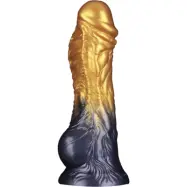 LoveToy: Aerosx, Dual Density Inflatable Dildo, 21 cm, guld/svart