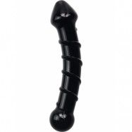 LoveToy: Glass Romance Spiral Dildo, svart