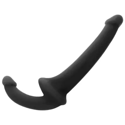 Naturlig Support Dubbel Dildo Strapless Strap-On med RNA S utan sele 26 cm - Svart