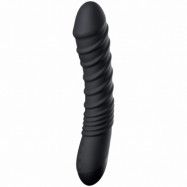 obaie Deluxe Uppladdningsbar Ribbed Dildovibrator - Svart