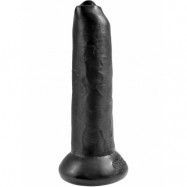 King Cock: Uncut Cock Dildo, 23 cm, svart