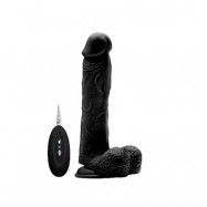 Realistisk Svart Dildo med vibrator 23cm