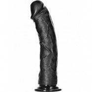 RealRock: Curved Realistic Dildo, 23 cm, svart