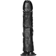 RealRock: Curved Realistic Dildo, 25.5 cm, svart