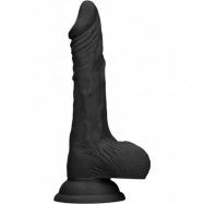 RealRock Skin: Realistic Dildo With Balls, 21.5 cm, svart