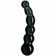 Sinful Black Groove Glasdildo 17 cm - Black