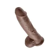 King Cock 10 Dildo Brown With Balls 25.4 Cm