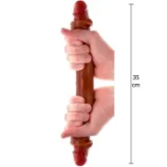 Get Real Double-Ended Silicone Dildo Caramel 35 Cm