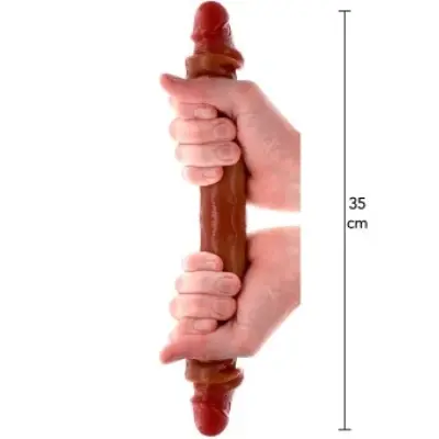 Get Real Double-Ended Silicone Dildo Caramel 35 Cm