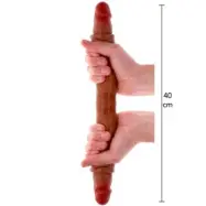 Get Real Double-Ended Silicone Dildo Caramel 40 Cm