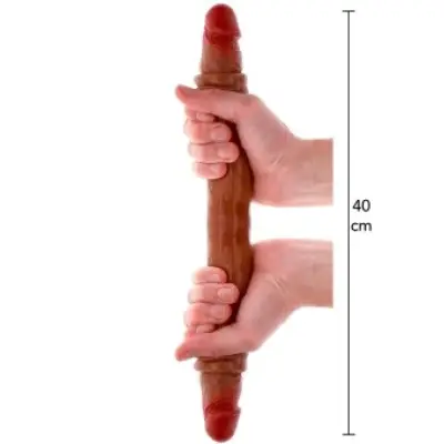 Get Real Double-Ended Silicone Dildo Caramel 40 Cm