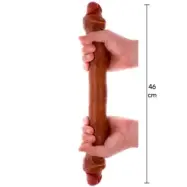 Get Real Double-Ended Silicone Dildo Caramel 46 Cm