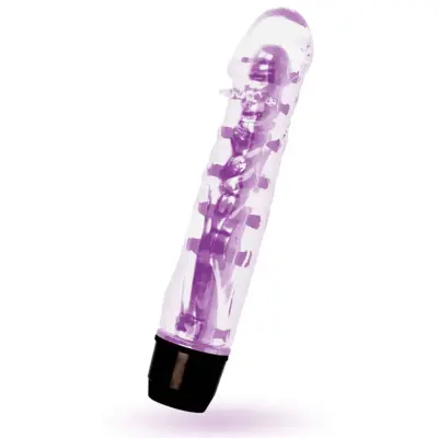 Vattentät Lila Dildo Vibrator - Lenny 14 cm