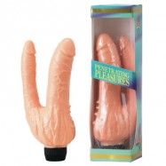 VINYL P-SHAPE VIBRATOR dubbel dildo