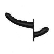 Dual Vibrating Silicone Ribbed Strap-On