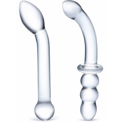 Gläs: 2pc G-Spot Pleasure, Glass Dildo Set