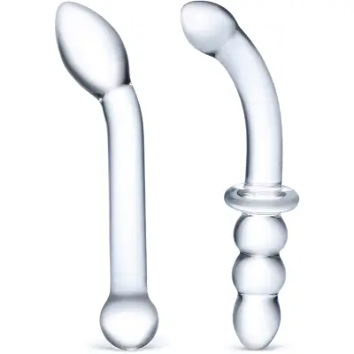 Gläs: 2pc G-Spot Pleasure, Glass Dildo Set