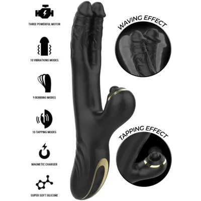 Ibiza Two Dragons Double Vibrator Black