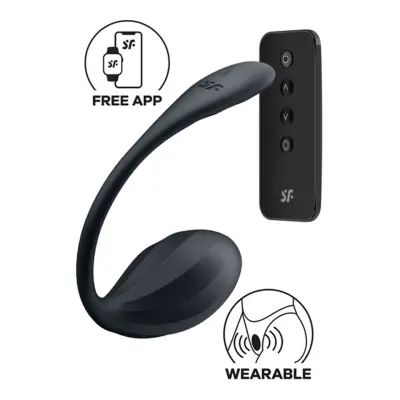 Satisfyer Ribbed Petal App Vibrator Black