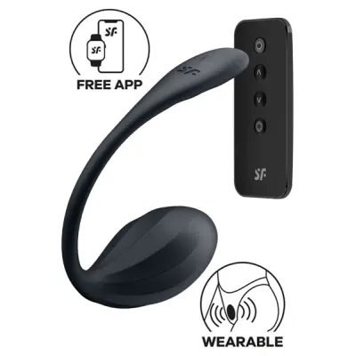 Satisfyer Ribbed Petal App Vibrator Black