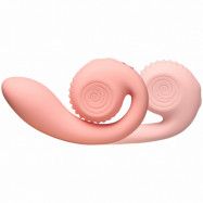 Snail Vibe Gizi Uppladdningsbar Dubbelvibrator - Coral