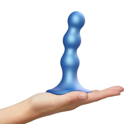 Strap-On-Me Dildo Plug Balls Metallic Blue L