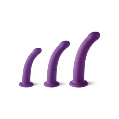 Vergite Set Of 3 Silicone Dildos Purple