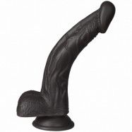 Willie City Classic Dark Realistisk Böjd Dildo 20 cm - Brun