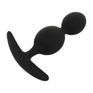 Black&Silver - Orson Analplugg i silikon med 2 vågor - 9,5 cm