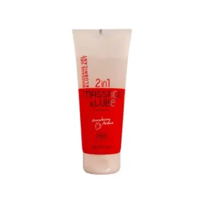 HOT - MASSAGE & GLIDE GEL 2IN1 STRAWBERRY 200 ML