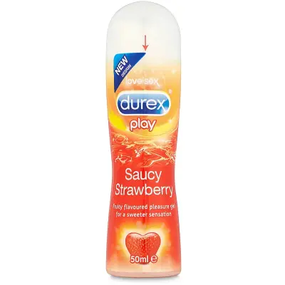 Durex Play Saucy Strawberry: Vattenbaserat Glidmedel, 50 ml