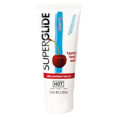 Hot Superglide Edible Lube 75 Ml Cherry