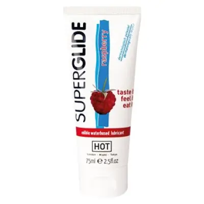 Hot Superglide Edible Lube 75 Ml Raspberry