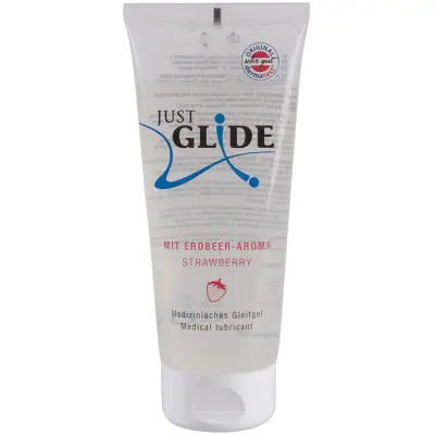 Just Glide Jordgubb: Smaksatt Glidmedel, 200 ml