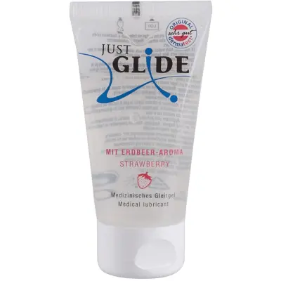 Just Glide Jordgubb: Smaksatt Glidmedel, 50 ml