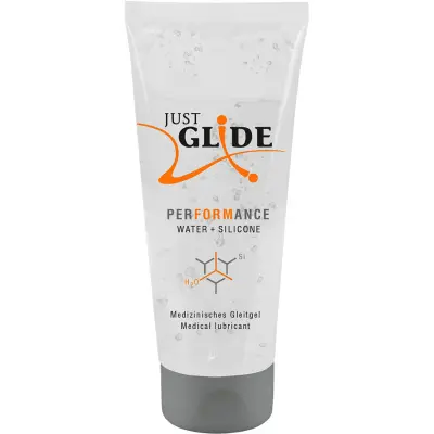 Just Glide: Performance, Vatten- och Silikonbaserat Glidmedel, 200 ml