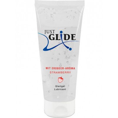 Just Glide: Strawberry, Vattenbaserat Glidmedel, 200 ml