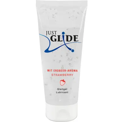 Just Glide: Strawberry, Vattenbaserat Glidmedel, 200 ml