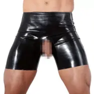 Latex Cykelshorts med Öppning (Välj:: XL)