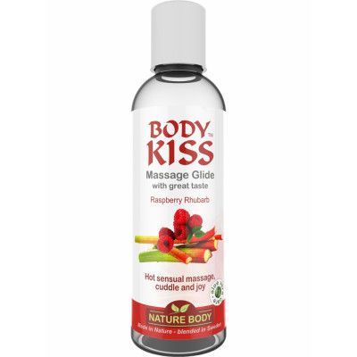 Nature Body: Body Kiss, Raspberry/Rhubarb Massage Glide, 100 ml