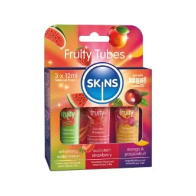 SKINS - FRUITY LUBES KIT WATERMELON, STRAWBERRY & MANGO LUBRICANTS 3 x 12 ML