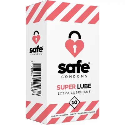 Safe Condoms: Super Lube, Extra Lubricant, 10-pack