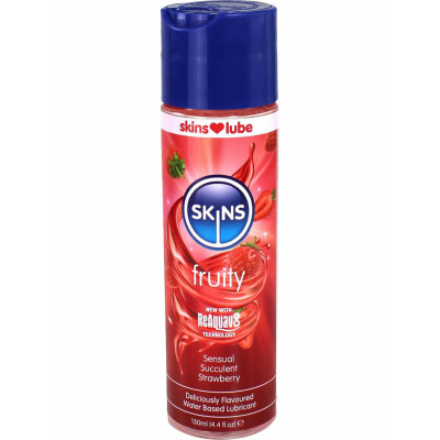 Skins Lube Fruity: Water Based Lubricant, Strawberry, 130 ml